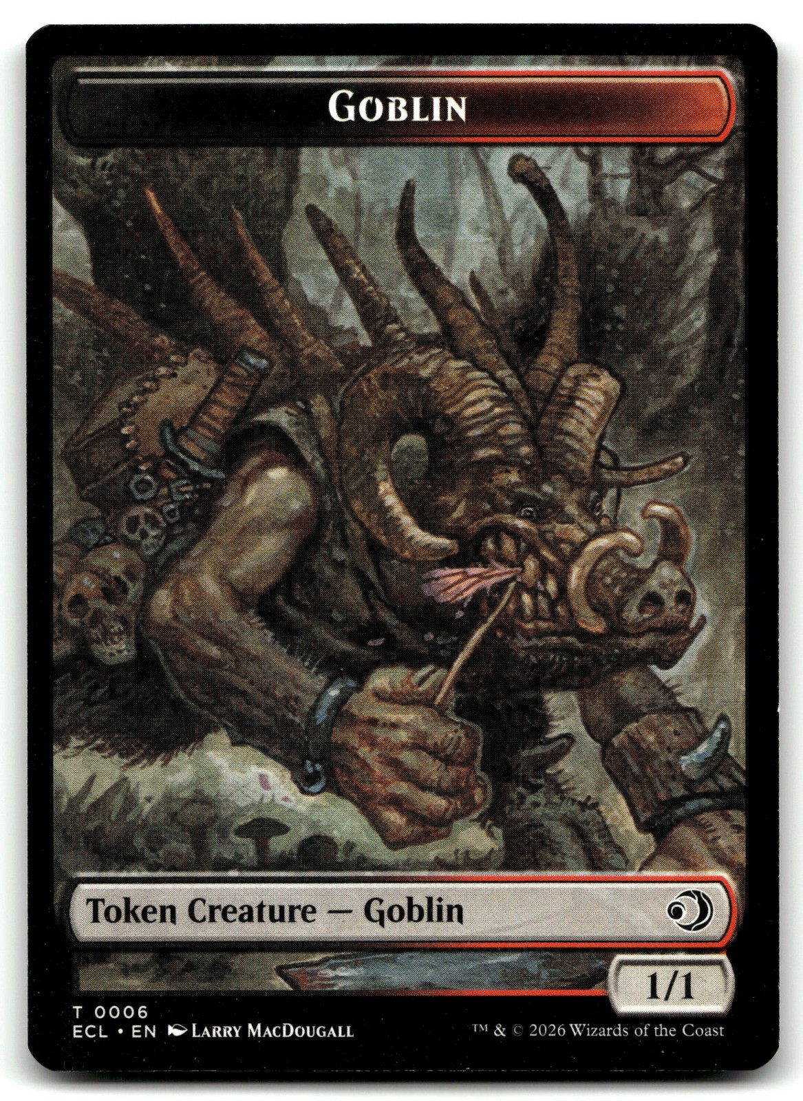 Treefolk // Goblin Double-Sided Token MTG ECL 3 // 6 Blue Randy Gallegos