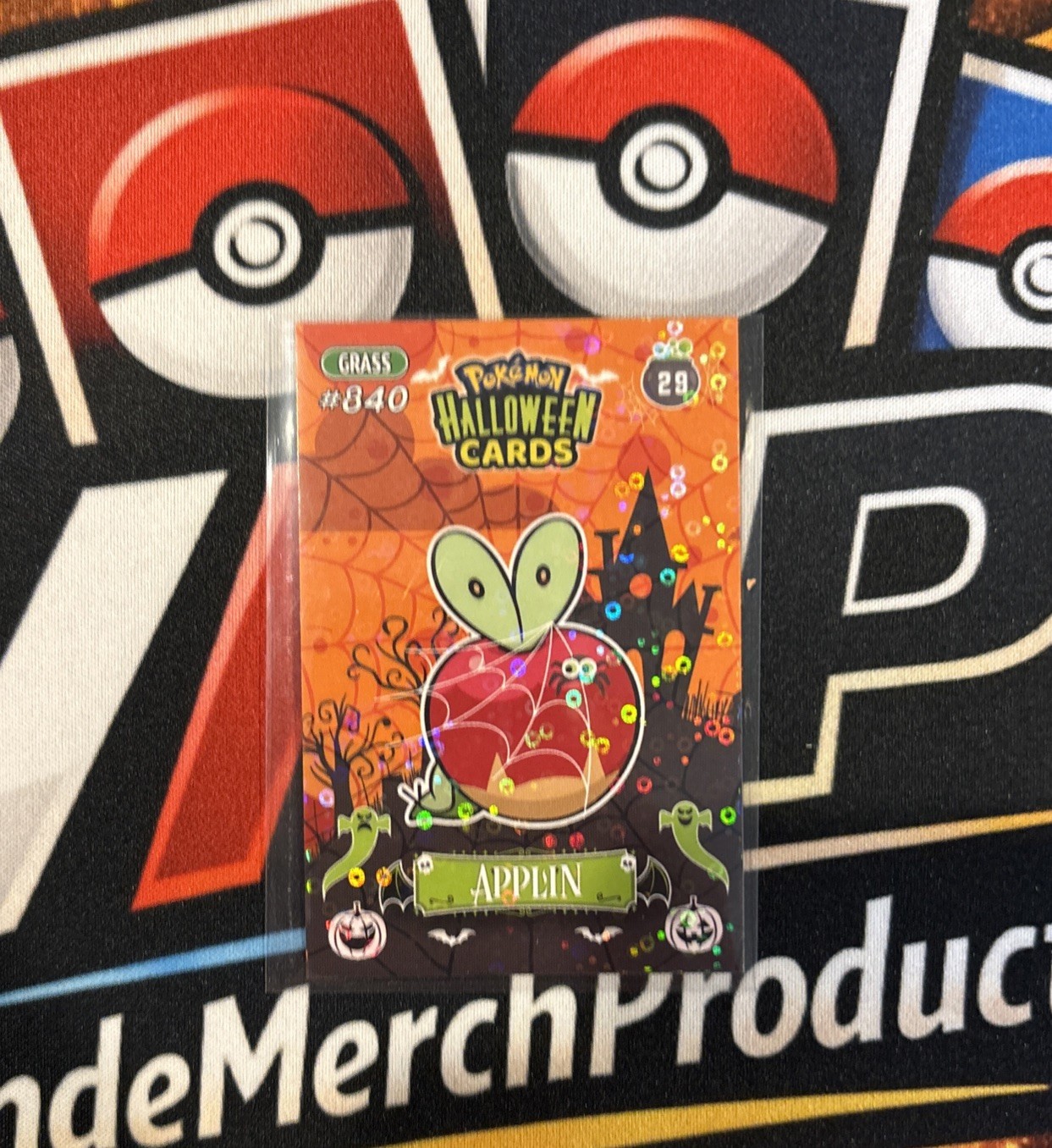 Rare Full Art Halloween Applin Collectoons Low Pop Holo Card 🎃