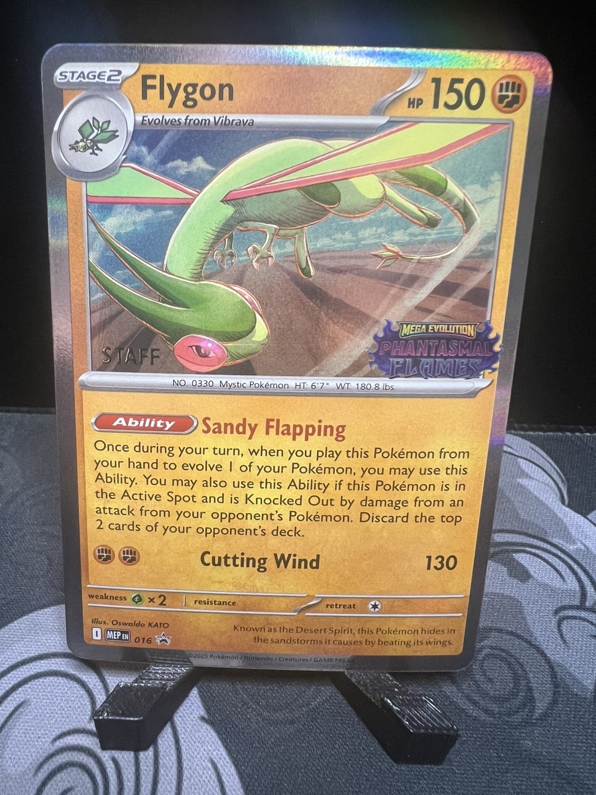 POKEMON 2025 PHANTASMAL FLAMES FLYGON STAFF PROMO 016 NM
