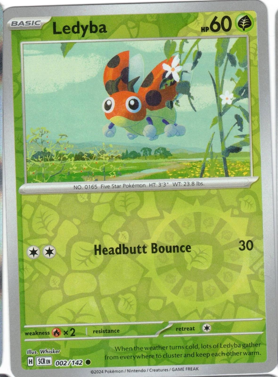 Ledyba 2/142 Common Stellar Crown Pokemon TCG Reverse Holo Near Mint