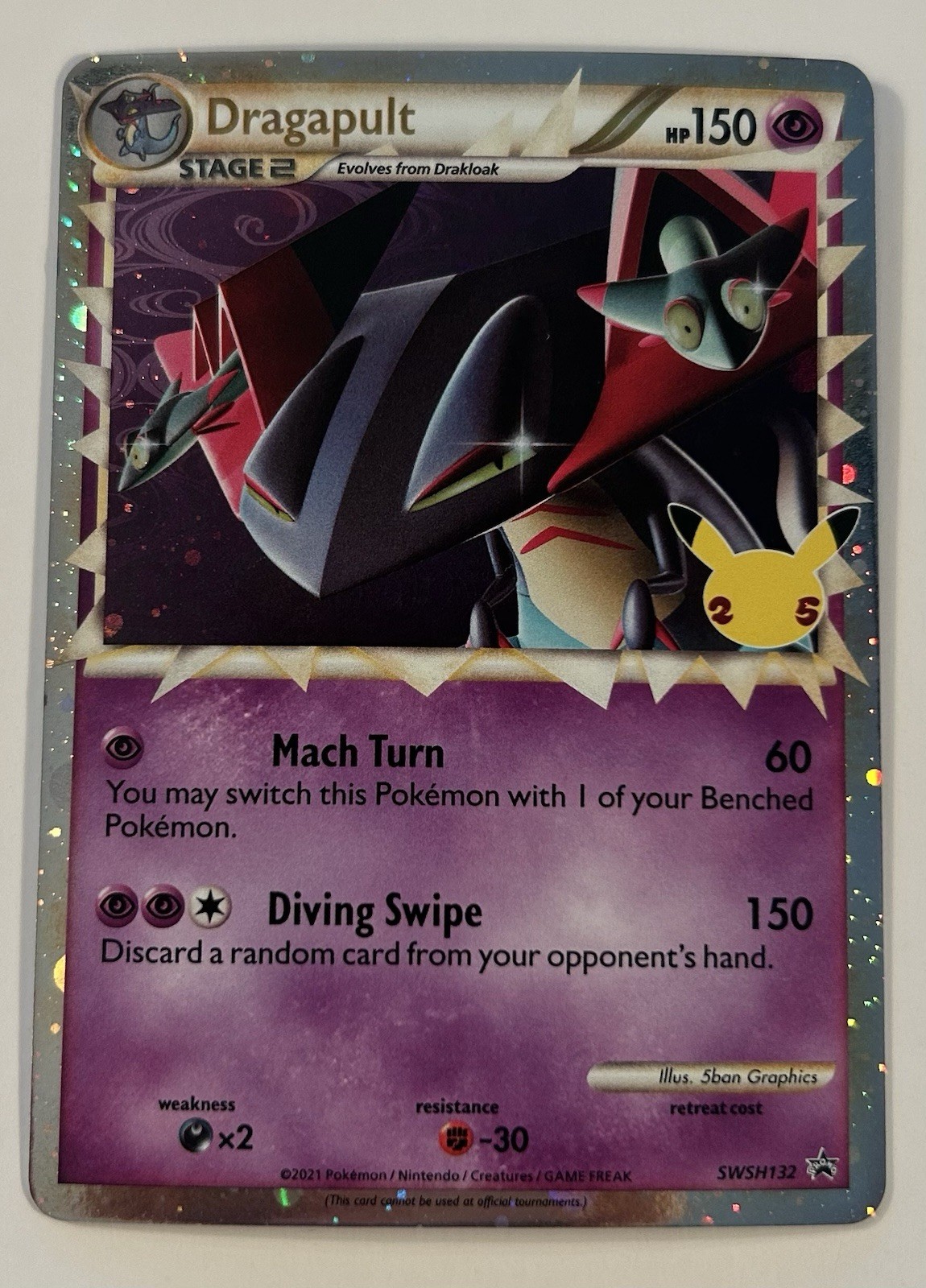 Pokémon Dragapult Prime SWSH132 Holo Promo Card SWSH Sword & Shield English NM