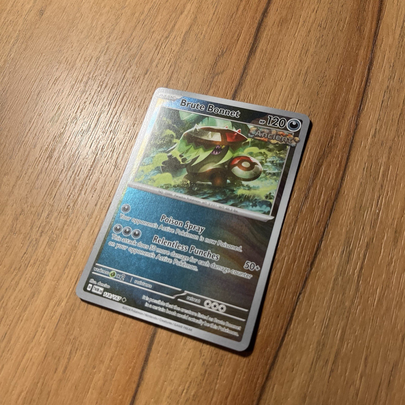 Brute Bonnet 118/167 Twilight Masquerade Reverse Holo Pokemon Card NM