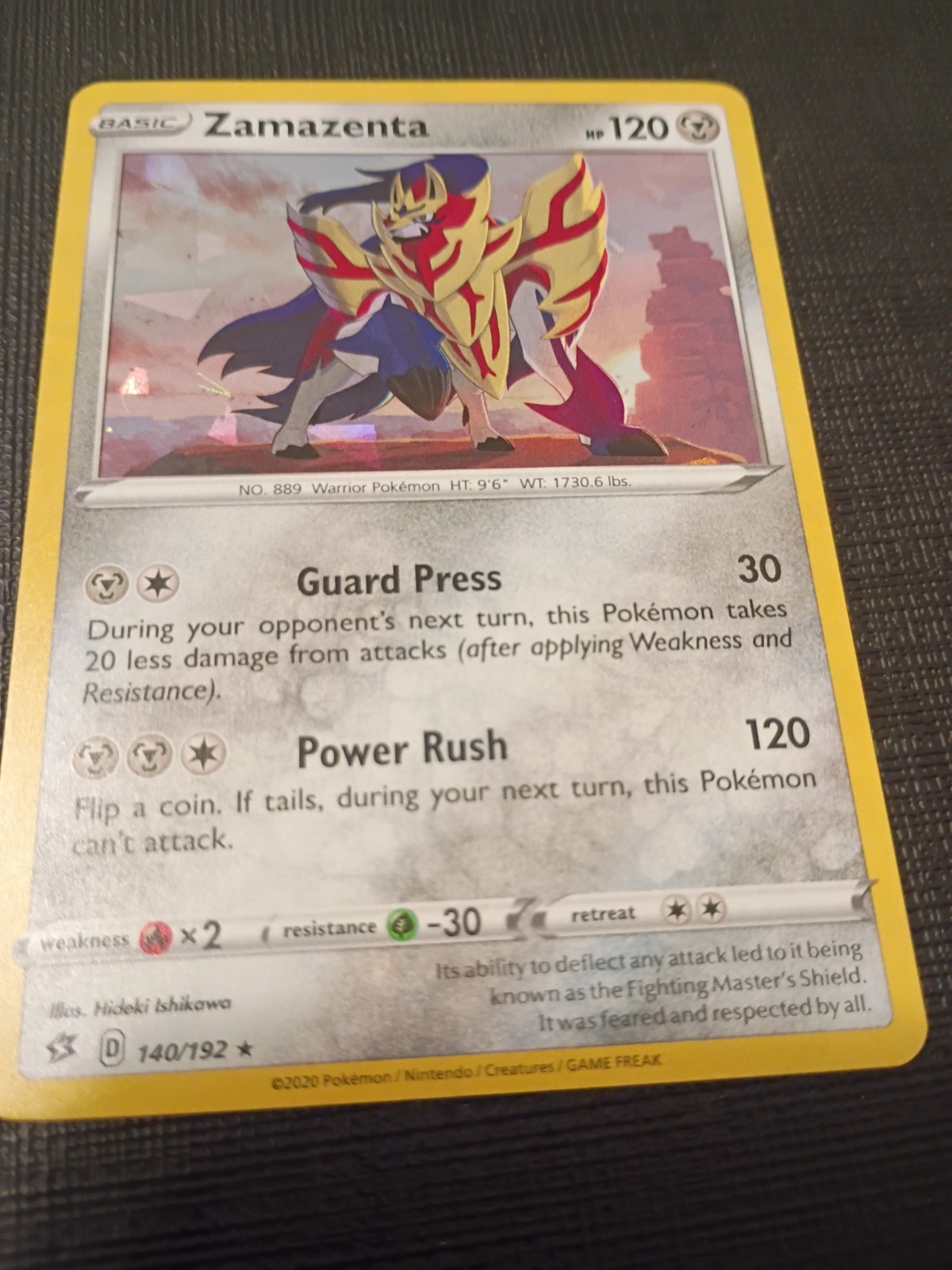 Pokémon TCG Zamazenta Holo 140/182