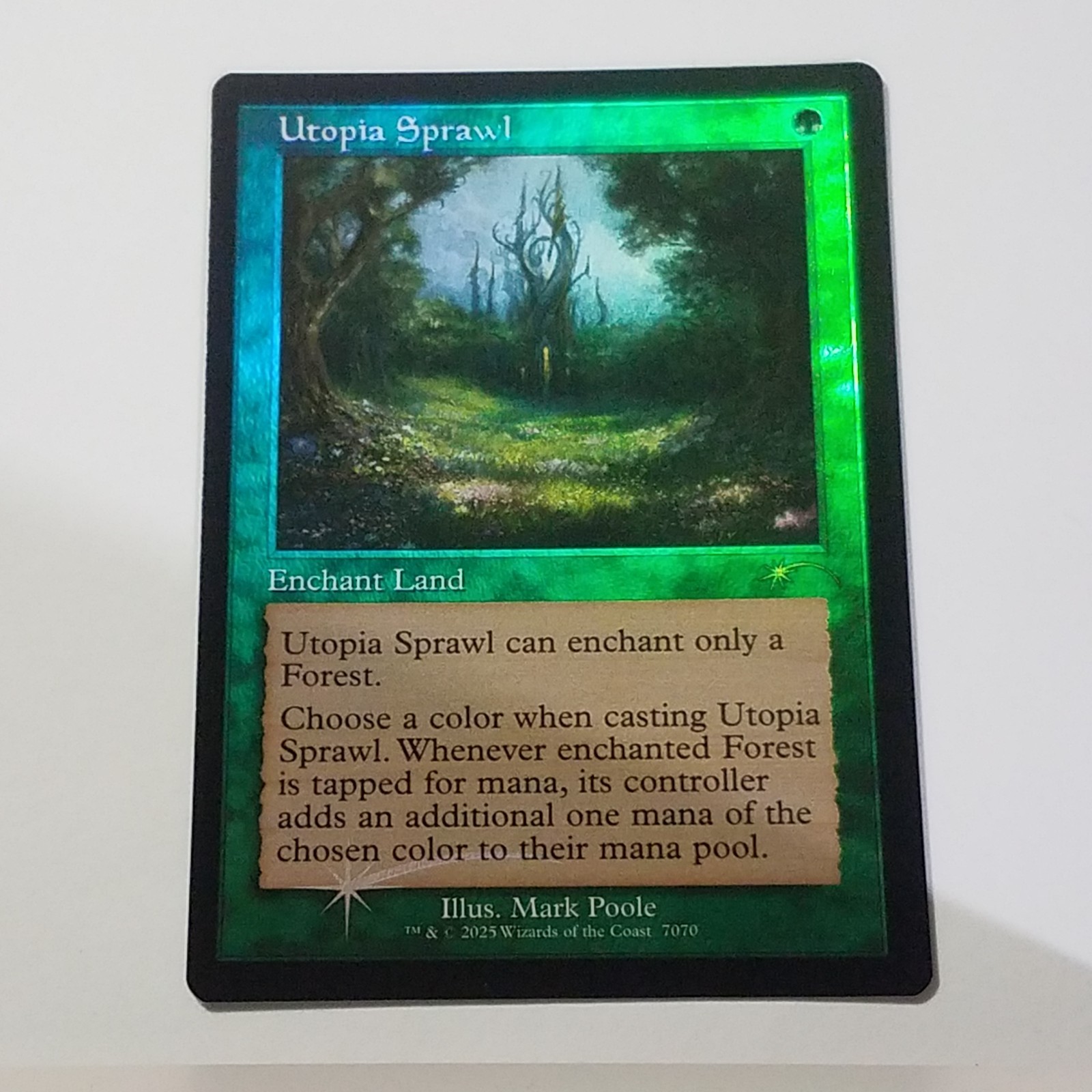 FOIL Utopia Sprawl MTG SLD 7070 Rare NM Secret Lair Green Aura Ramp Commander