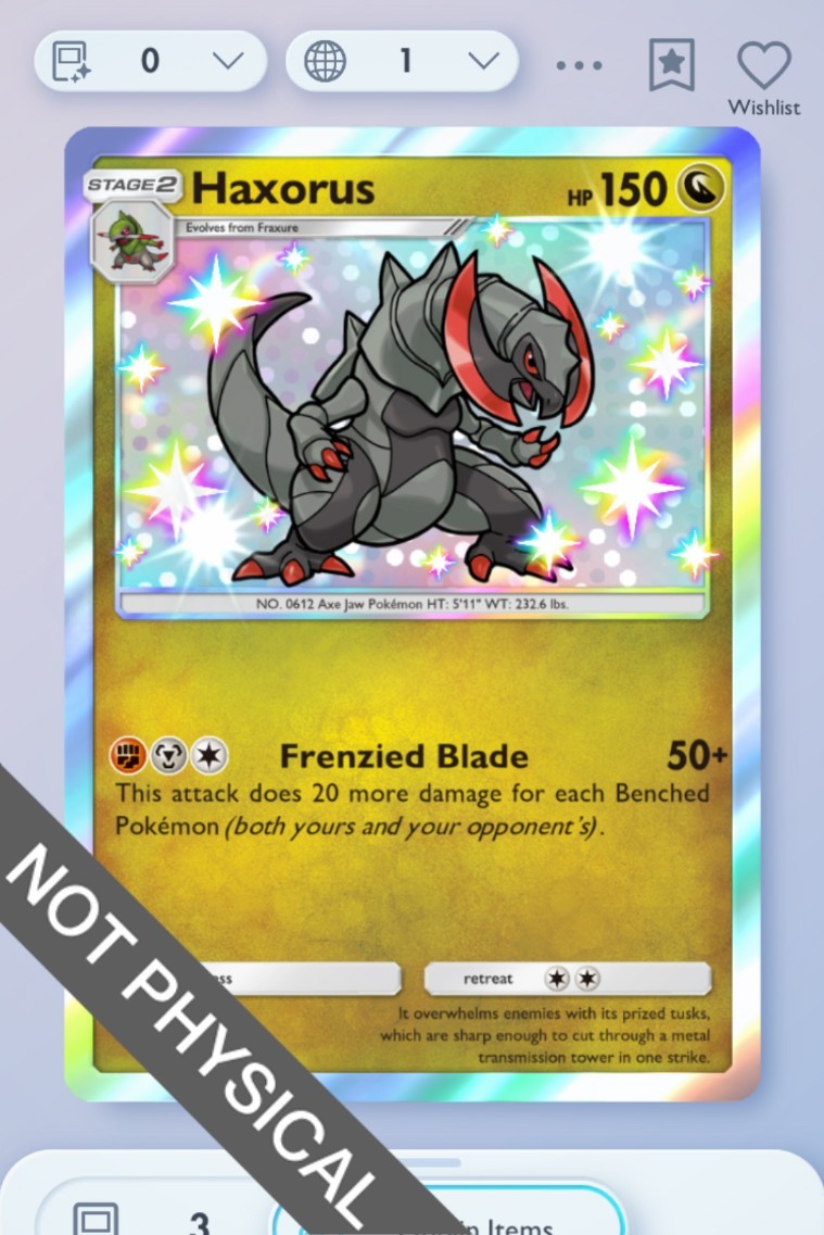 Pokemon TCG POCKET – Haxorus Shiny 1⭐, Mega Shine, English