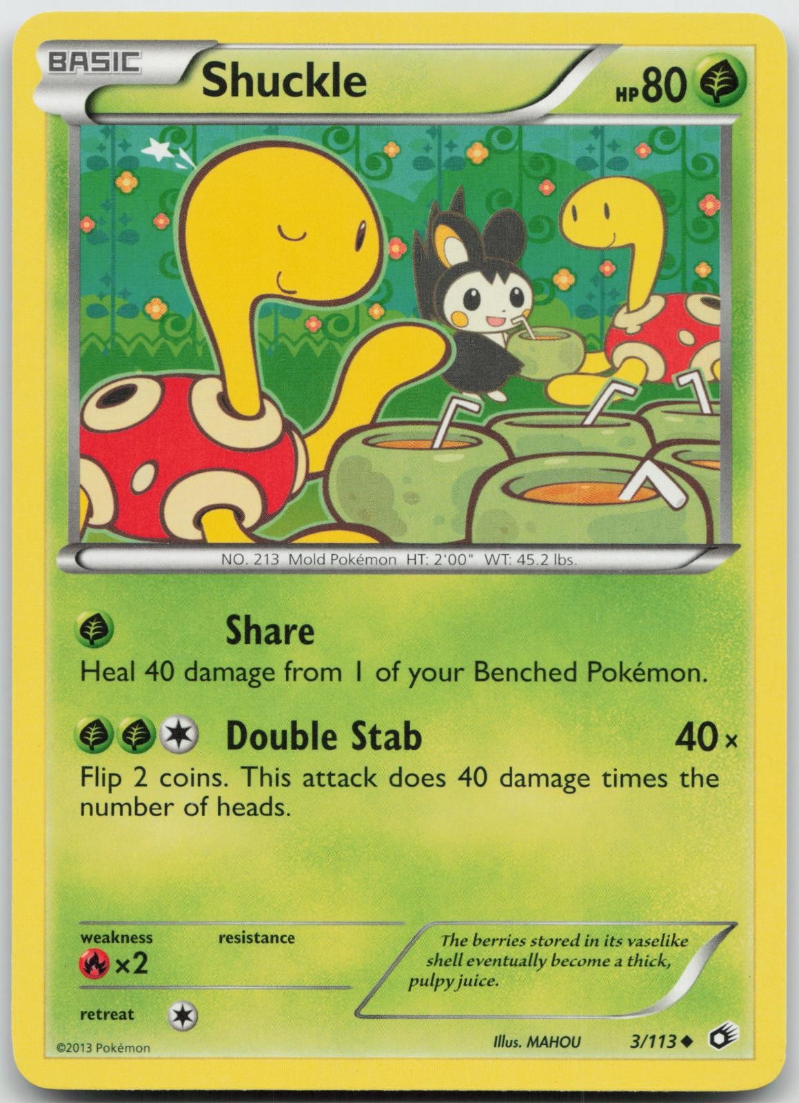 Shuckle 3/113 Uncommon Legendary Treasures Pokemon Lightly Played