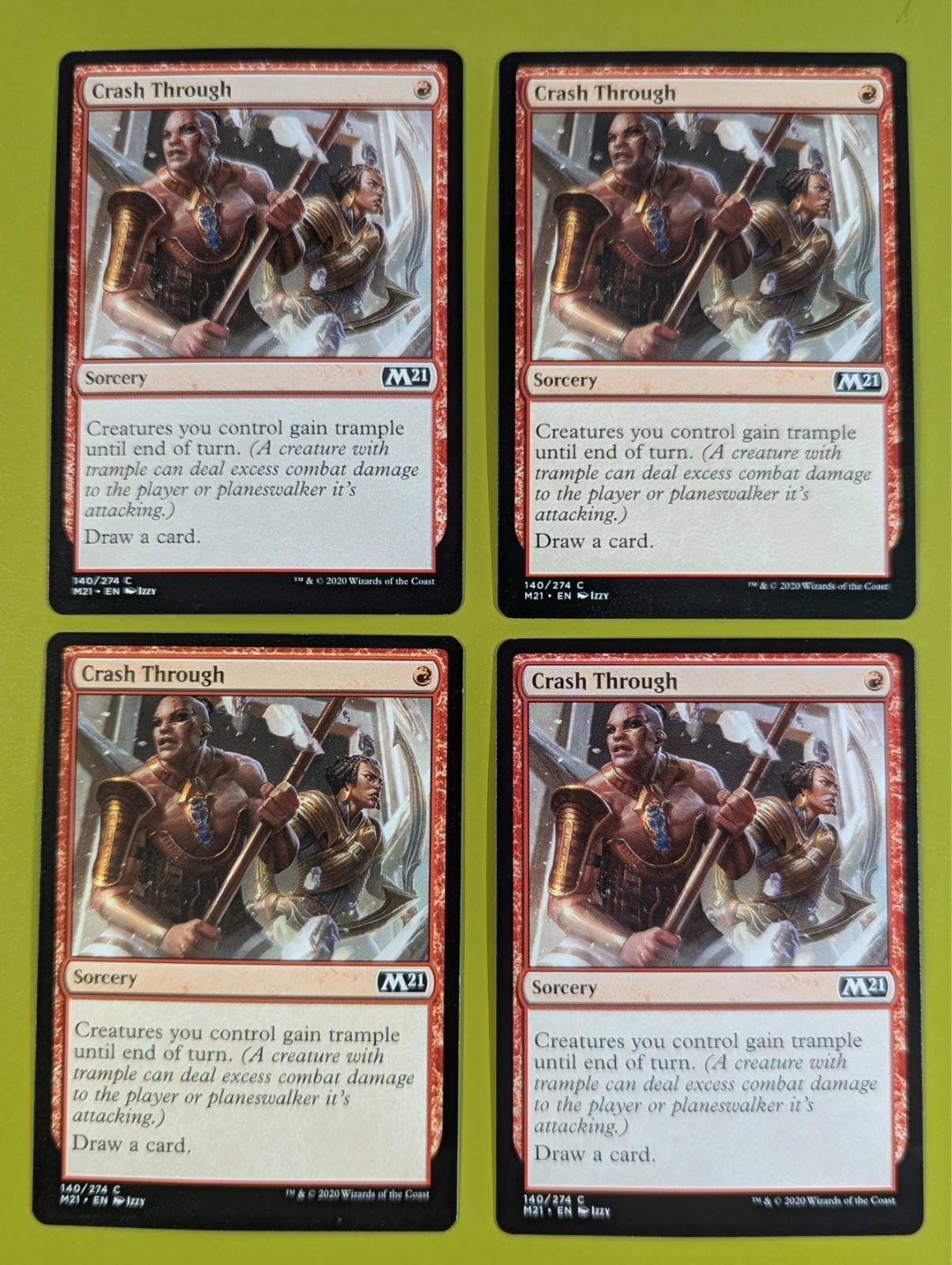 Crash Through x4 Core Set 2021 M21 4x Magic the Gathering MTG