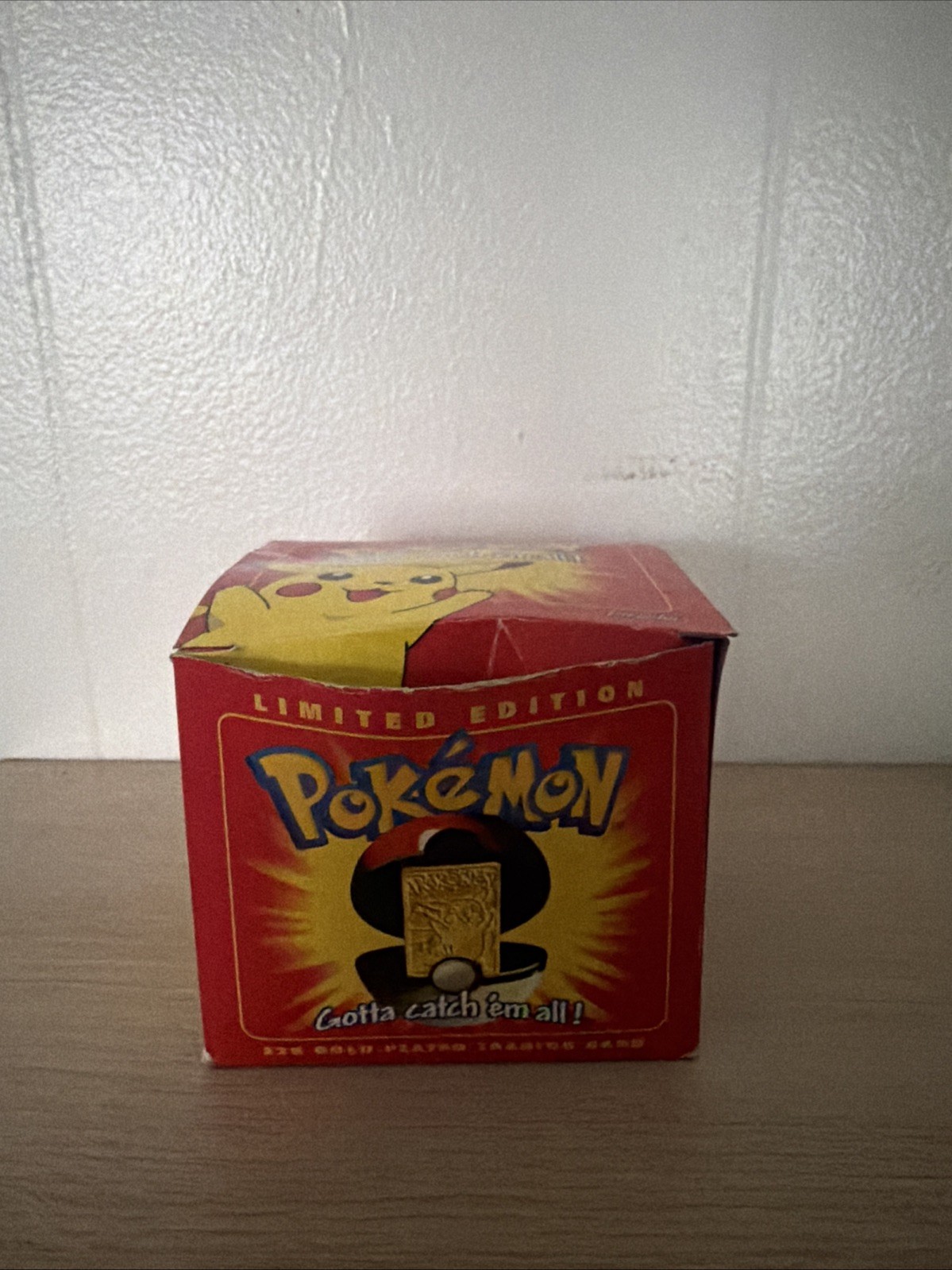 Pokemon Burger King 23K Gold Plated Pikachu Card Sealed Pokeball w/ Box 1999