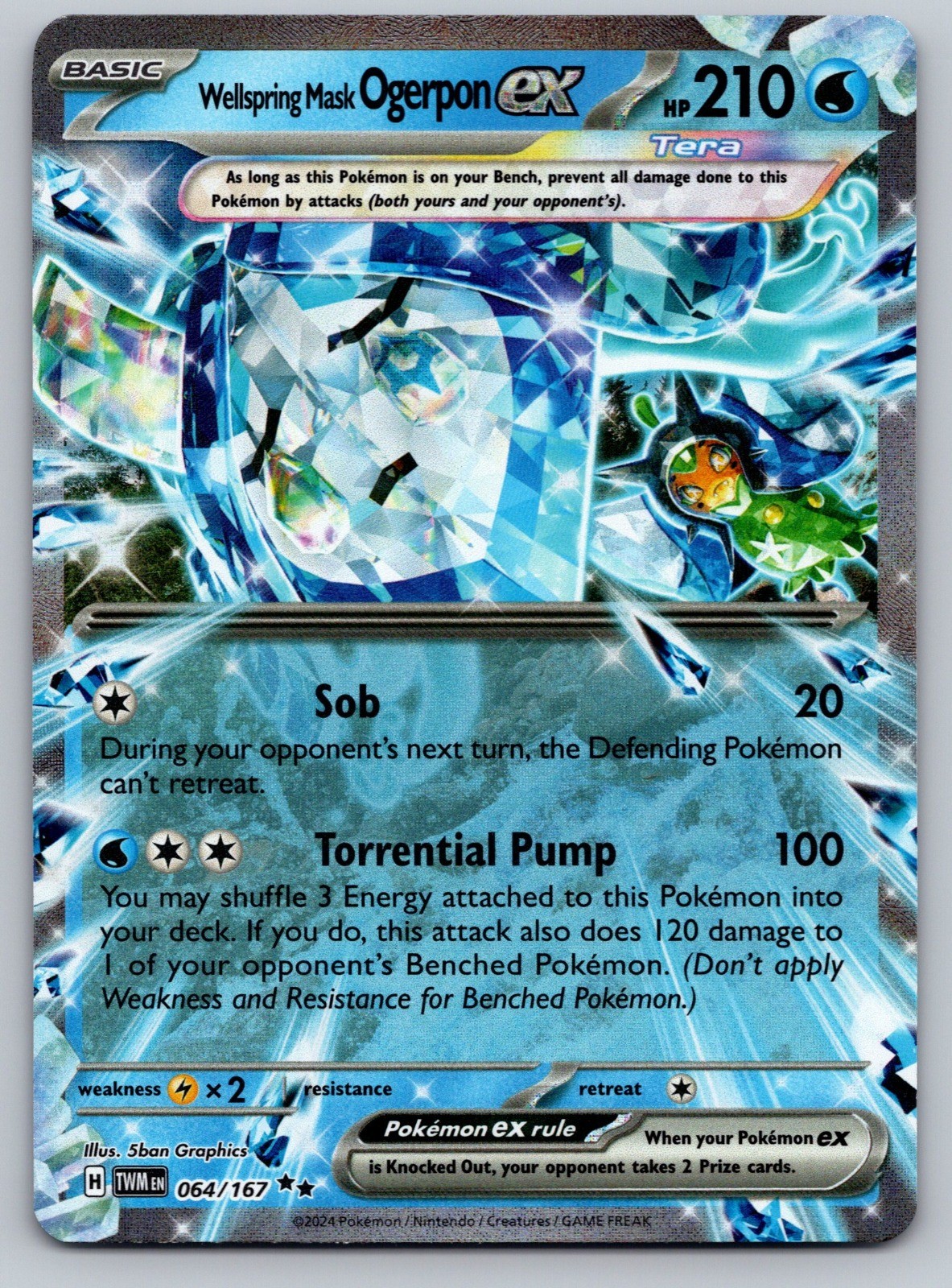 Wellspring Mask Ogerpon ex – Holo Double Rare SV06: Twilight Masquerade 064/167