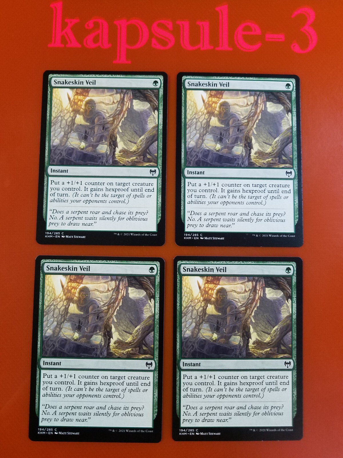4x Snakeskin Veil | Kaldheim | MTG Magic Cards