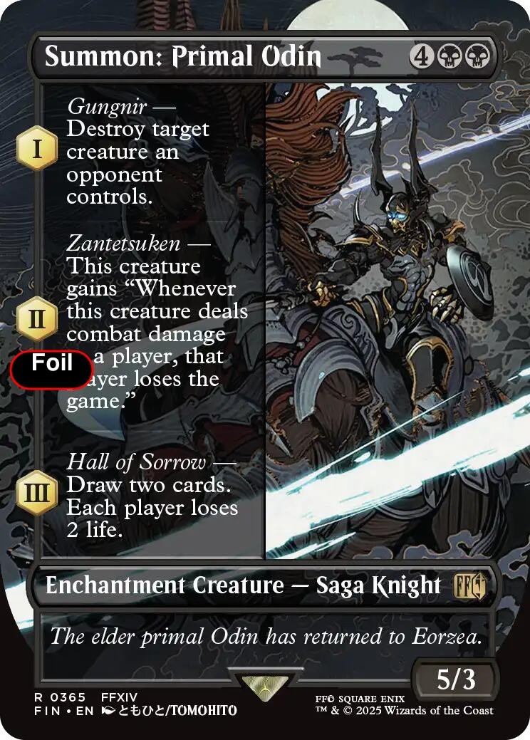 Foil Summon: Primal Odin (Borderless) – 365 – NM – FINAL FANTASY