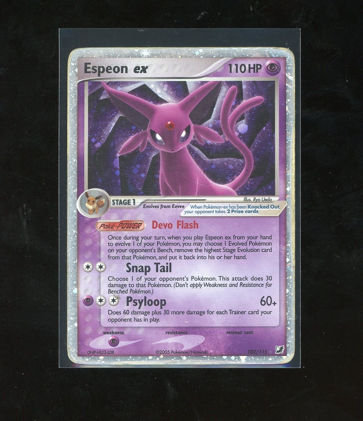 2005 Pokemon EX Unseen Forces Espeon EX Holo Foil Rare 102/115