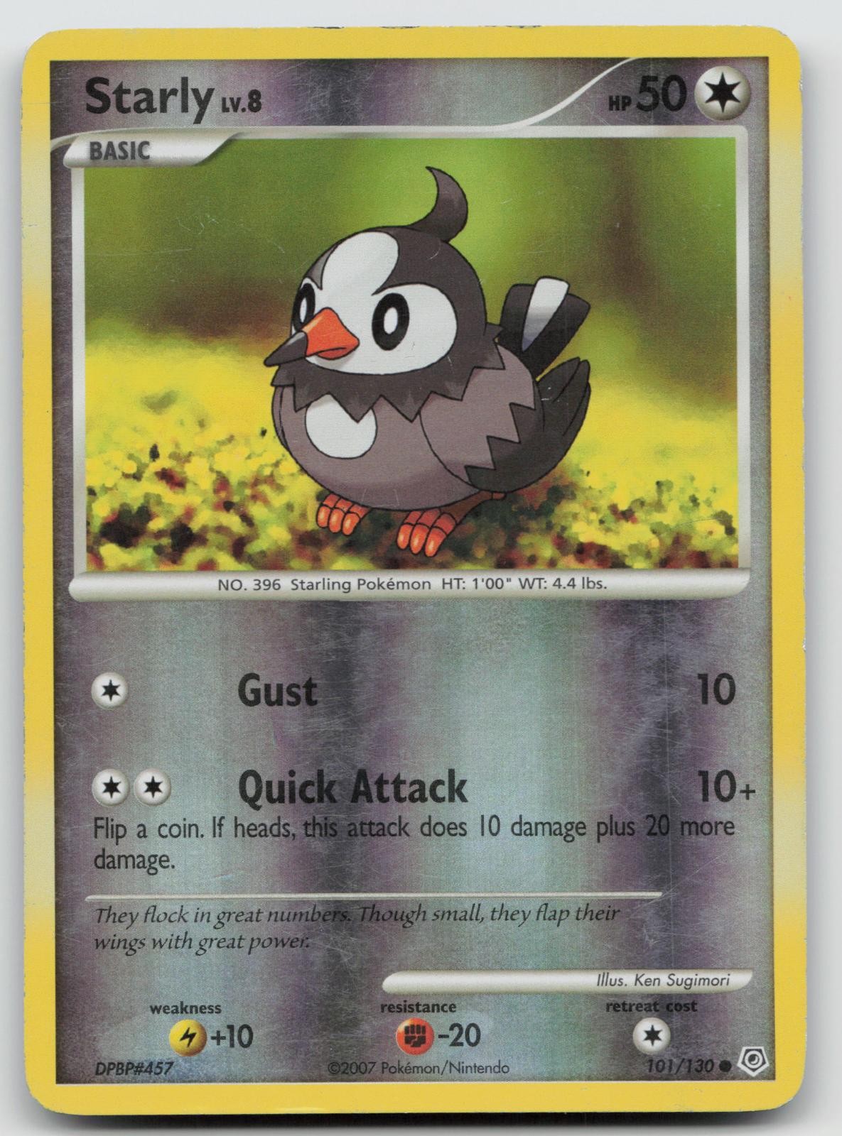 Starly 101/130 Reverse Holo Diamond & Pearl Pokemon MP E9