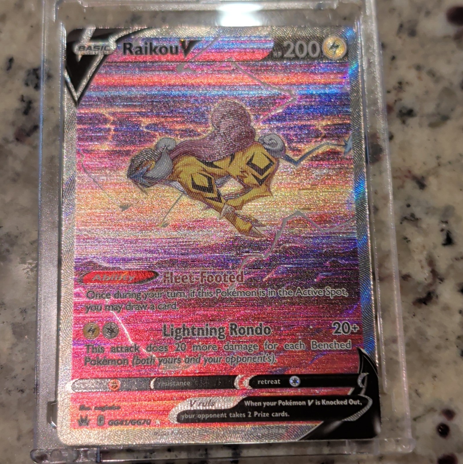 Pokemon Raikou V GG41/GG70 Crown Zenith Galarian Gallery Full Art Holo