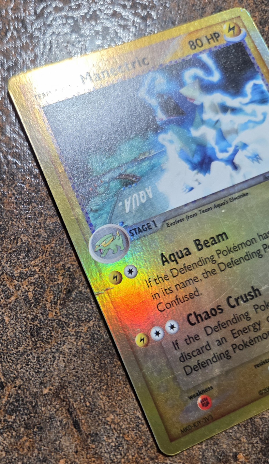 Team Aqua’s Manectric Reverse Holo Ex Team Magma vs Team Aqua 29/95 HP