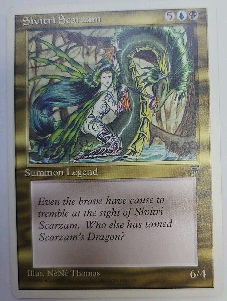 MTG Magic The Gathering Card Sivitri Scarzam Summon Legend Blue Black Legends