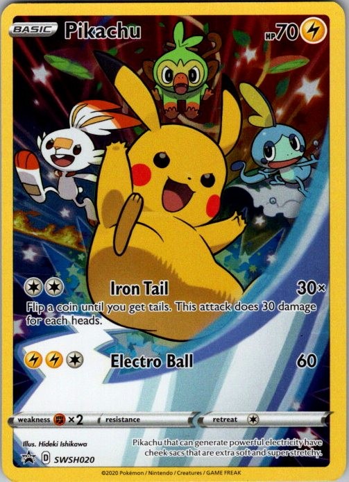 Pikachu Holo Promo SWSH: Sword & Shield Promo Cards SWSH020 NM Hideki Ishikawa