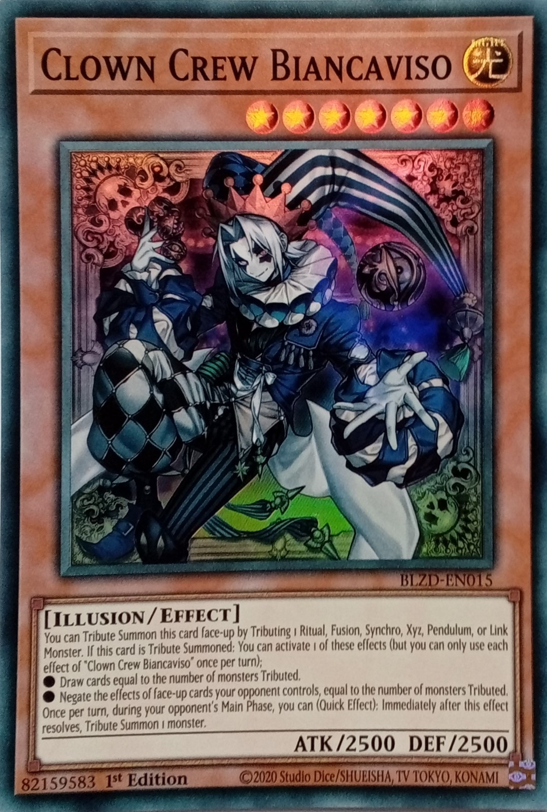 BLZD-EN015 CLOWN CREW BIANCAVISO SUPER RARE 1ST EDITION YuGiOh CARD