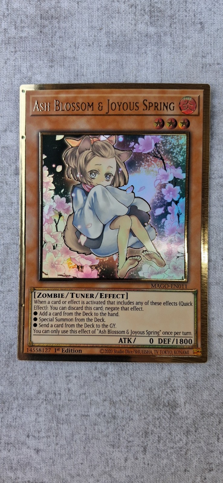 Yu-Gi-Oh! Ash Blossom & Joyous Spring Error Indent Dots Maximum Gold MAGO-EN011