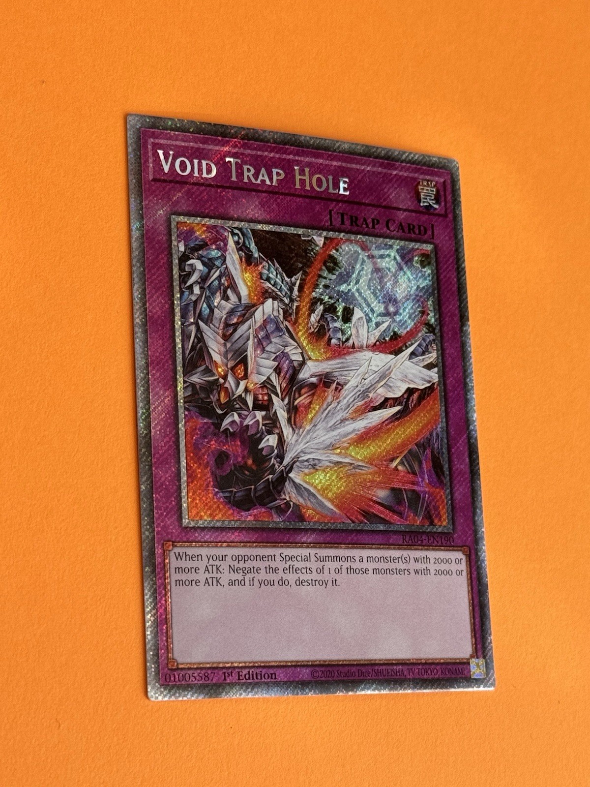 PACK FRESH – MINT – VOID TRAP HOLE – RA04 – EN190 Yugioh Card