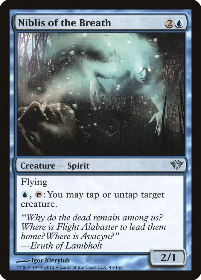 Niblis of the Breath 44 DKA Dark Ascension MTG Spirit Flying Kieryluk Blue NM