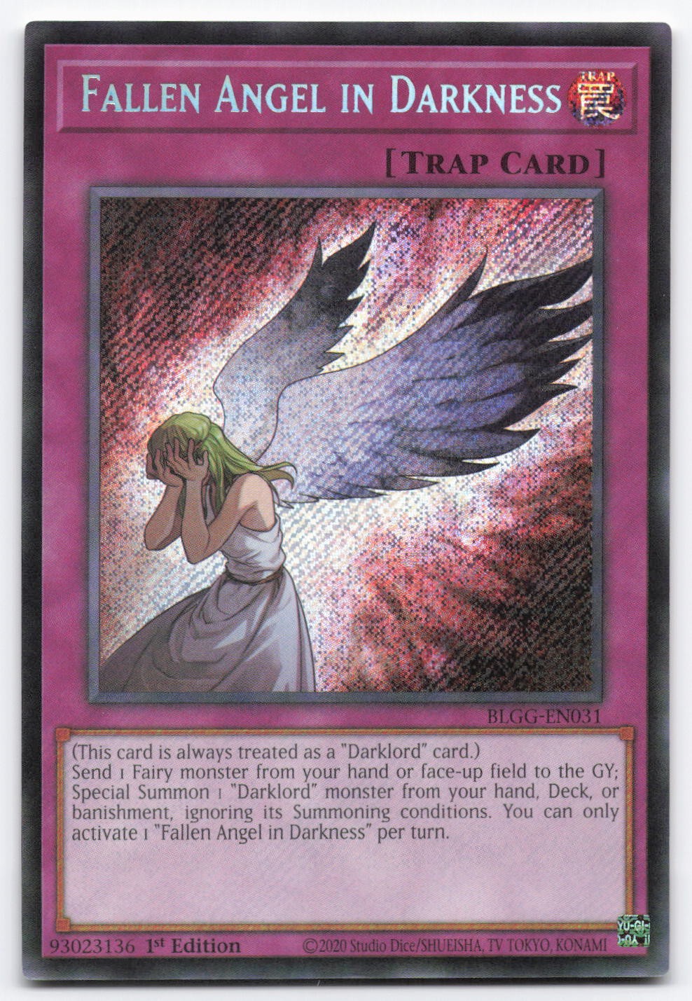 Fallen Angel in Darkness BLGG-EN031 Secret Rare Yu-Gi-Oh EN NM