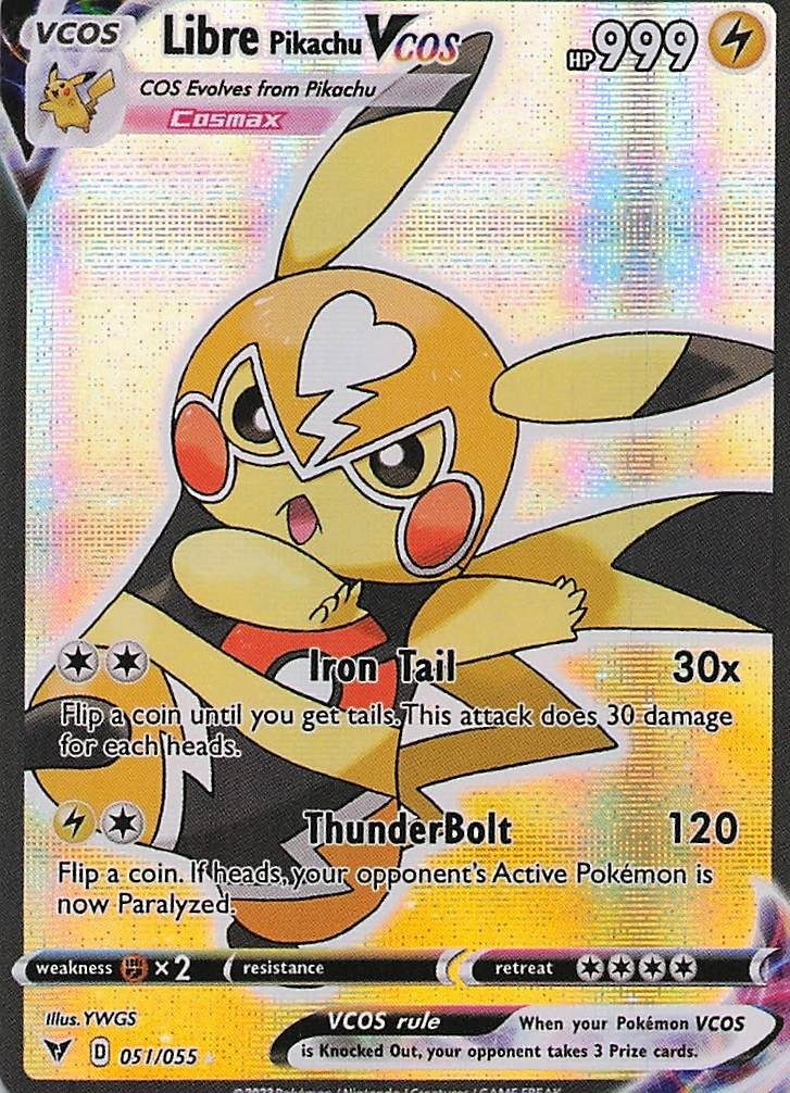 Libre Pikachu Pokemon Card VCOS Holo Cosplay