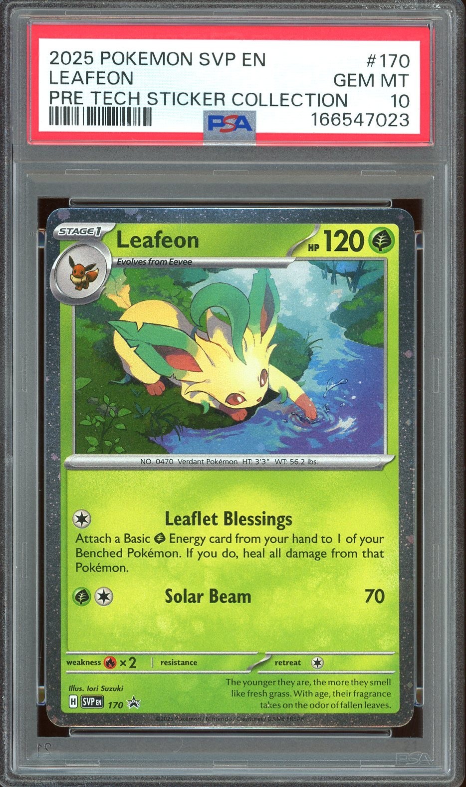 2025 Pokemon Prismatic Evolutions Tech Sticker Collection #170 Leafeon PSA 10
