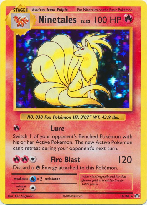 NM-Mint Ninetales – 15/108 – Holo Rare Pokemon Evolutions