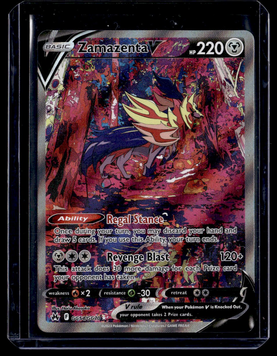 Zamazenta V GG54/GG70 Holo V Rare Crown Zenith Galarian Gallery Holo Pokemon