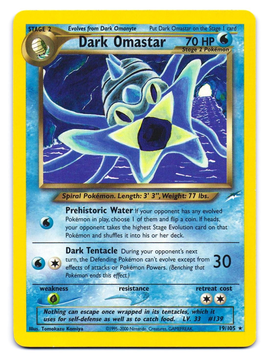 Dark Omastar 19/105 Rare Neo Destiny Pokemon Unlimited MP