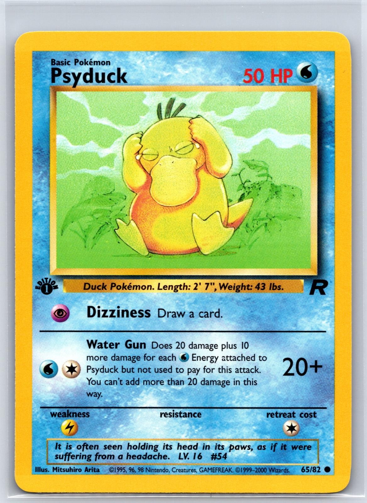 Psyduck 65/82 Common Team Rocket Pokemon 1st Edition NM/M 609d-32