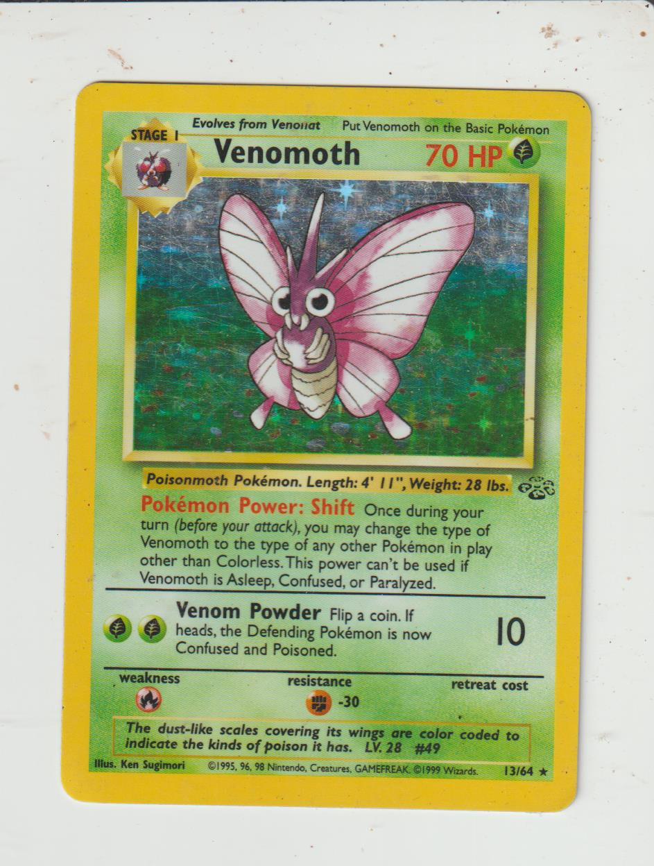 x1 Pokemon Card Aeromite/Venomoth 13/64 HOLO EX JUNGLE 1999 ENGLISH