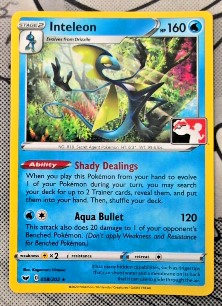 Inteleon 058/202 Pokemon Play! Prize Pack Series 1
