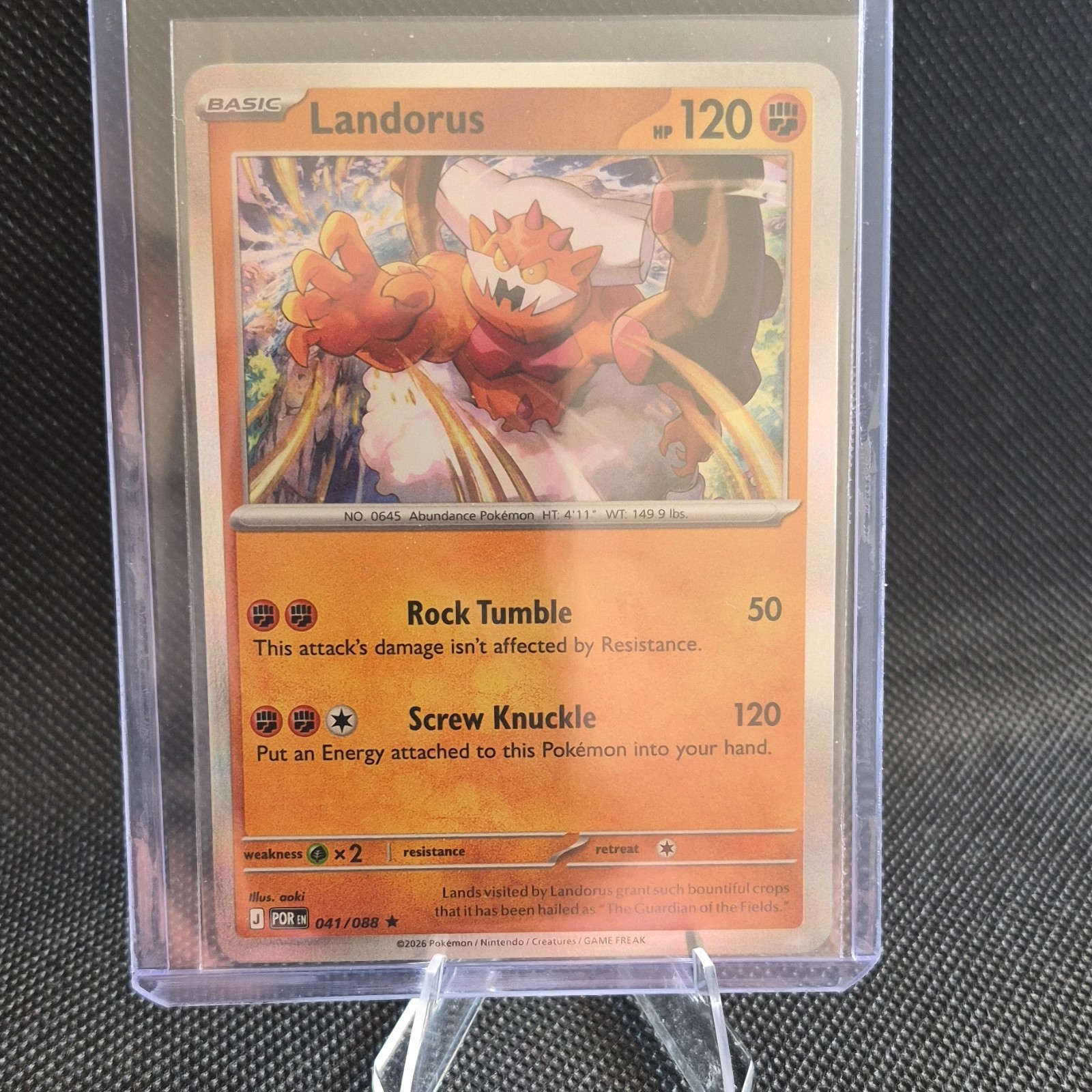 Pokémon Landorus POR 041/088 Rare HOLO HP120 50 120 TCG 2026