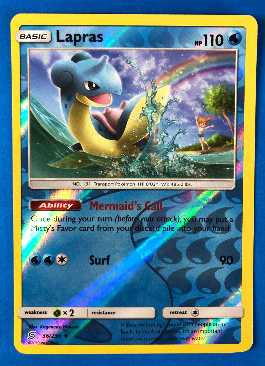 Lapras 36/236 Uncommon Unified Minds Pokemon Reverse Holo Near LP+/NM
