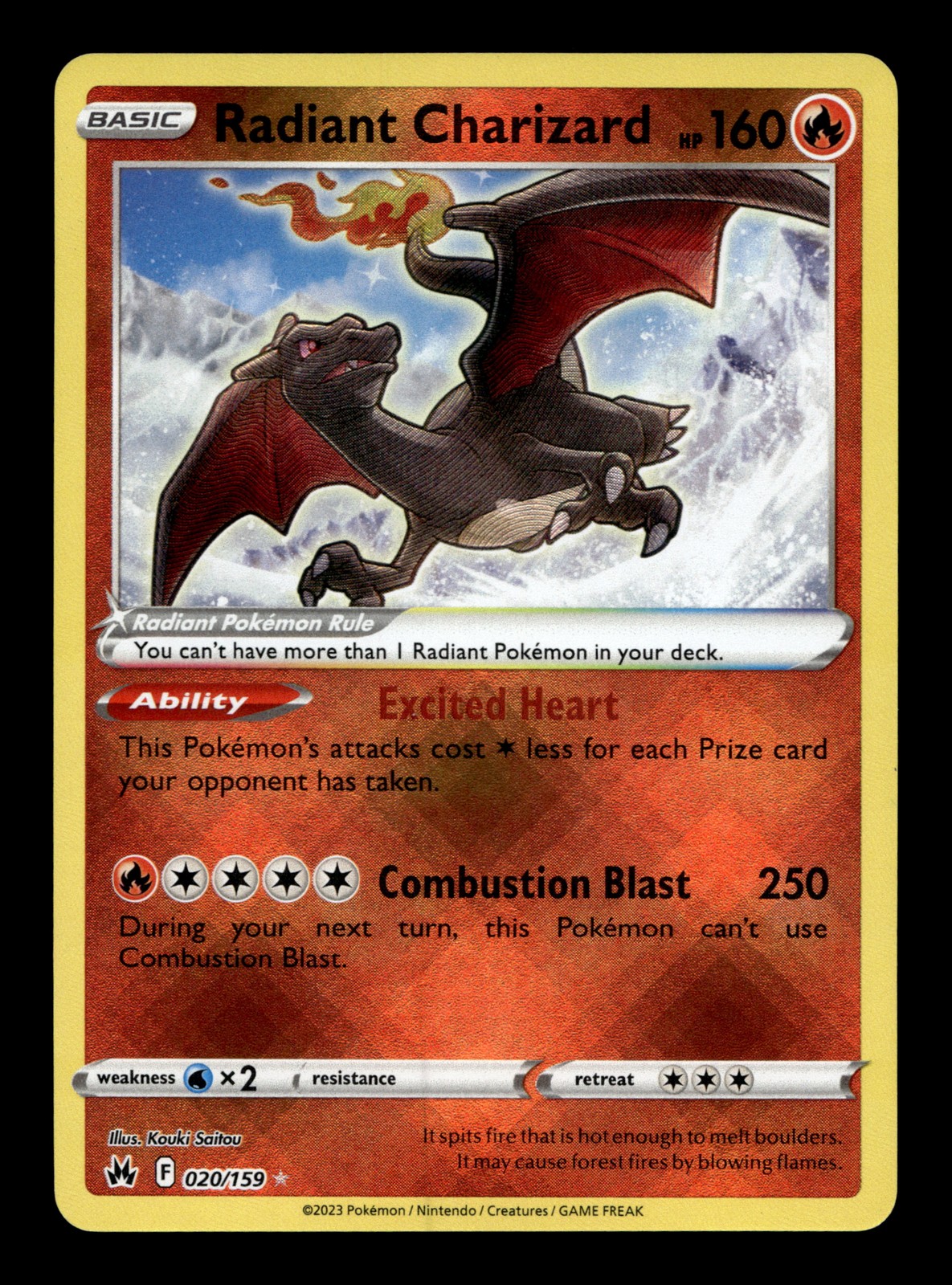 Radiant Charizard 020/159 Holofoil SWSH: Crown Zenith Radiant Rare Pokemon TCG