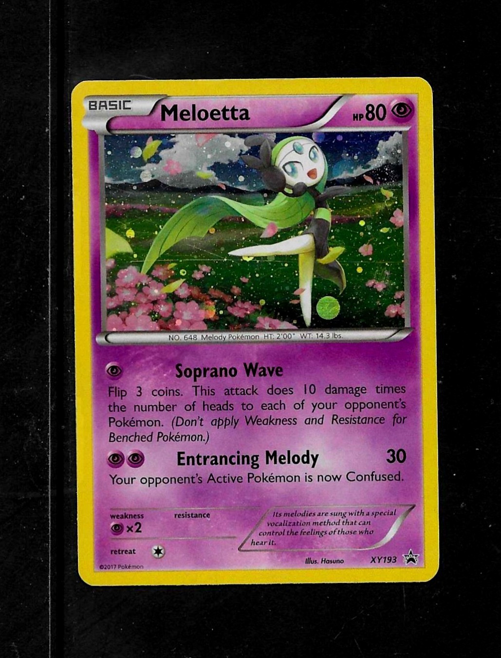 Meloetta- # XY193- Black Star Promo-80HP- Basic- Holo- 2017- LP