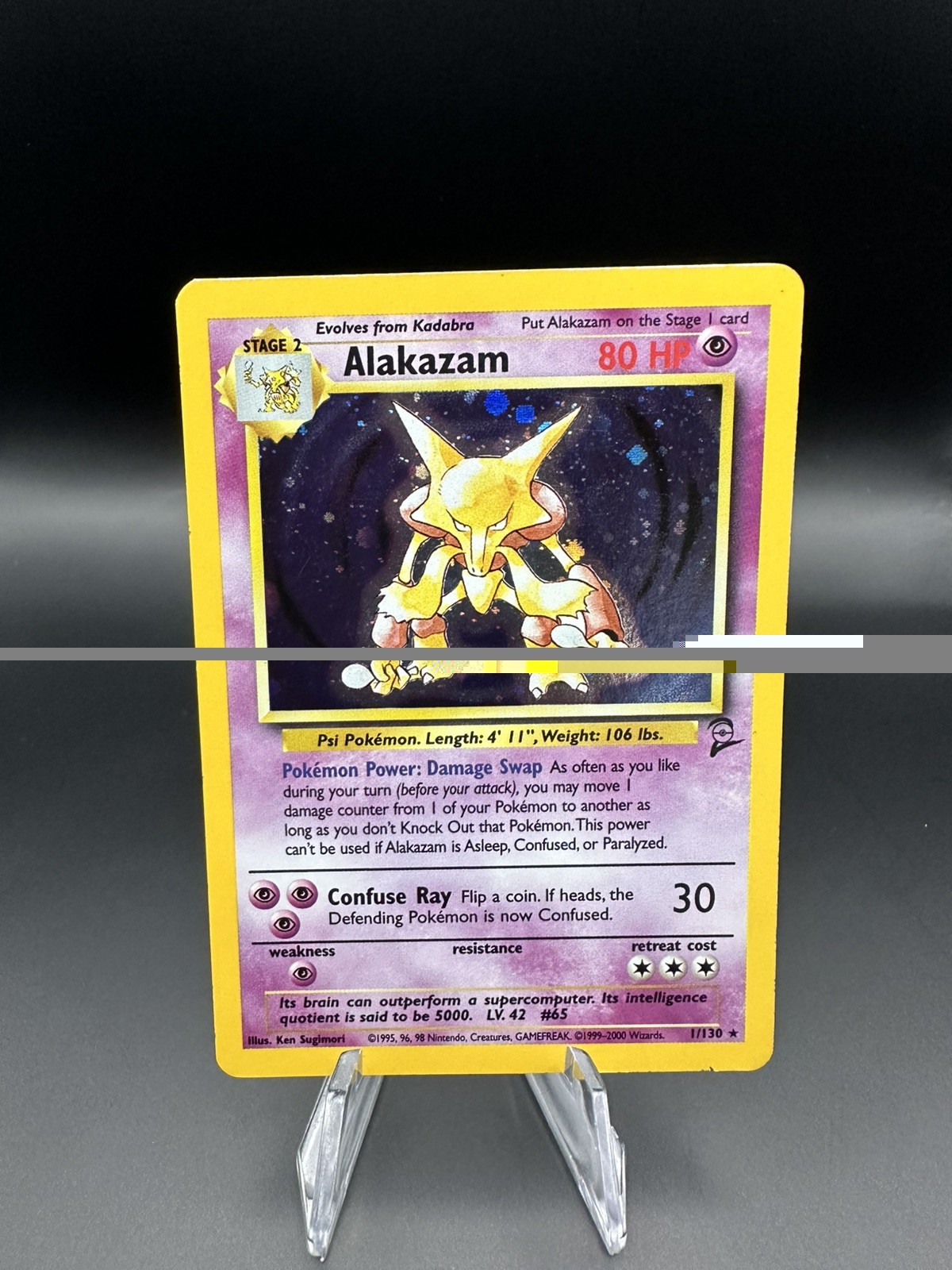 2000 Pokemon Set 2 Alakazam #1/130 Holo LP-MP