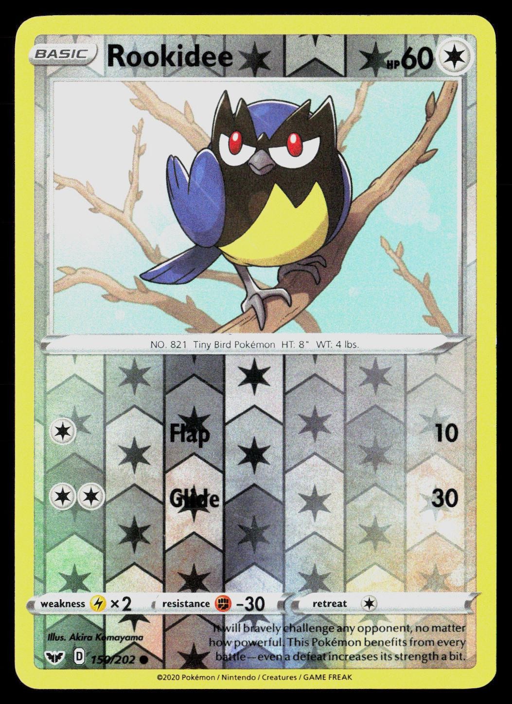 Rookidee 150/202 Reverse Holo Common Akira Komayama Sword & Shield Pokemon LP