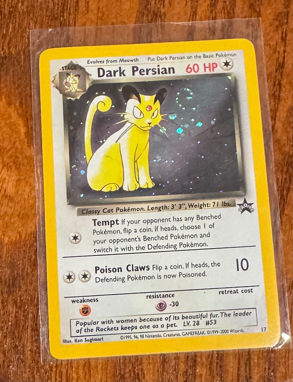 1999 Dark Persian Holo Vintage Black Star Promos Pokemon HP