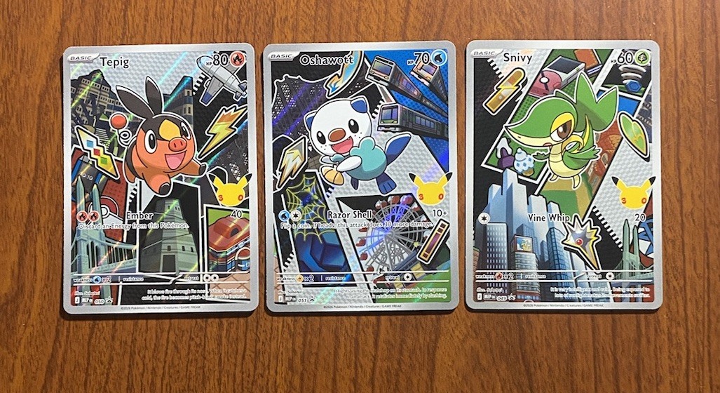 First Partner Series 2 Illustration Collection: Unova Starters Gen 5 Pokemon QTY