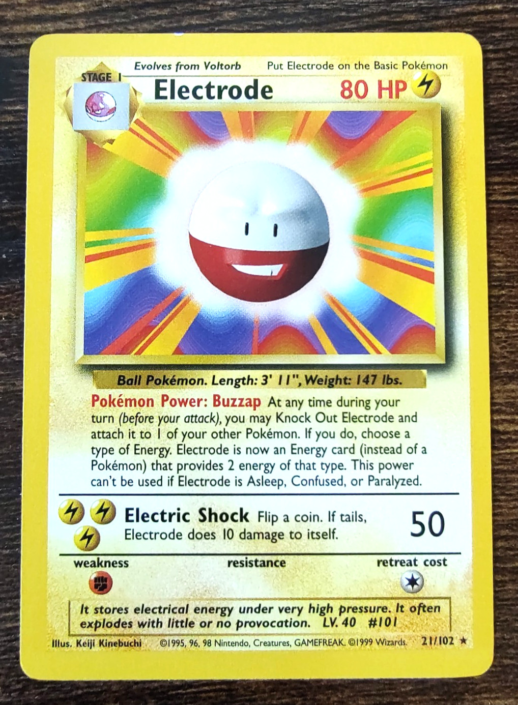 Pokemon Base Set Electrode 21/102 Non Holo LP