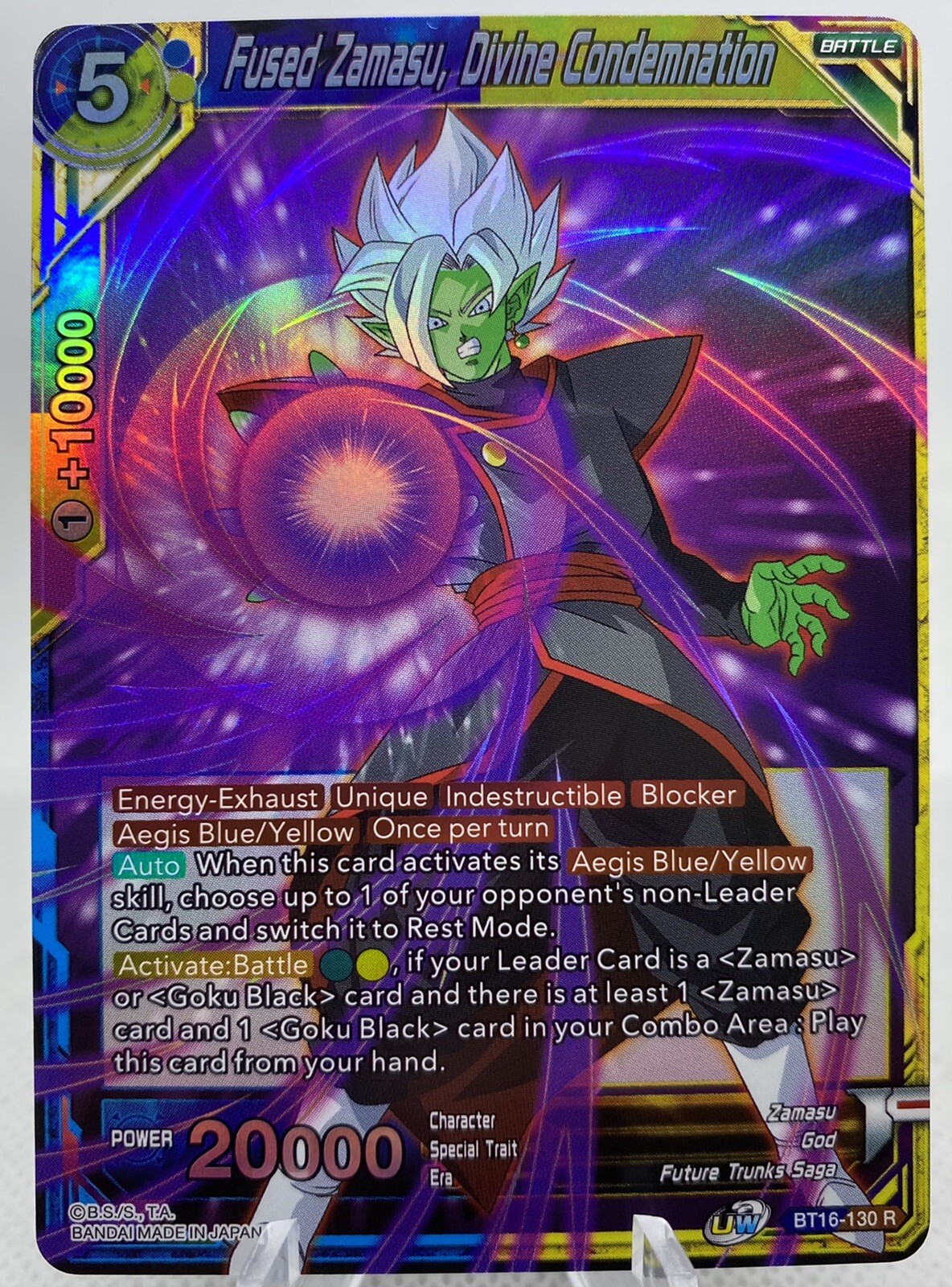 Fused Zamasu Divine Condemnation BT16-130 R Foil Realm Of The Gods DBS NM