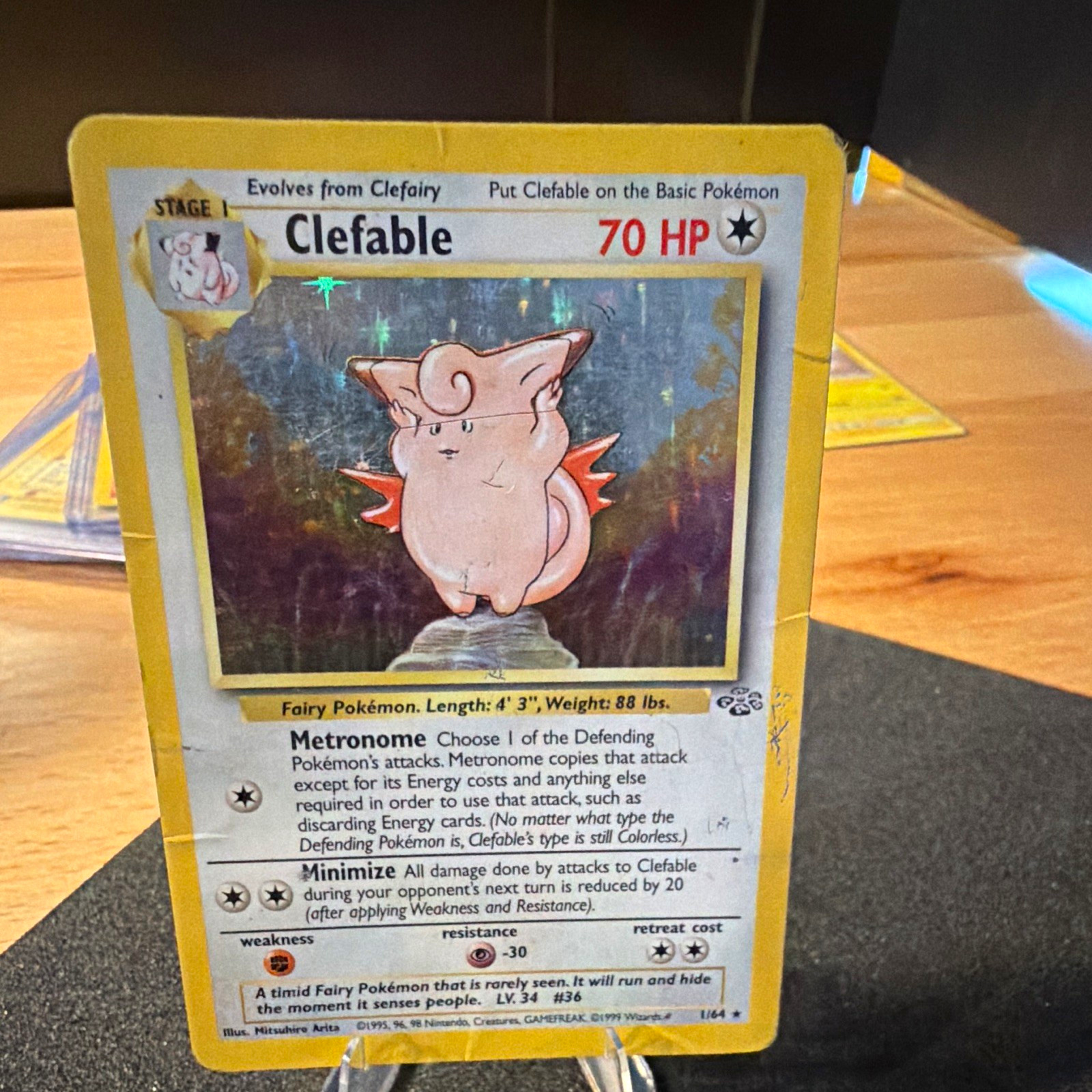 Wotc Clefable Jungle Unlimited 01/64 1999 English Holo Rare 70 HP
