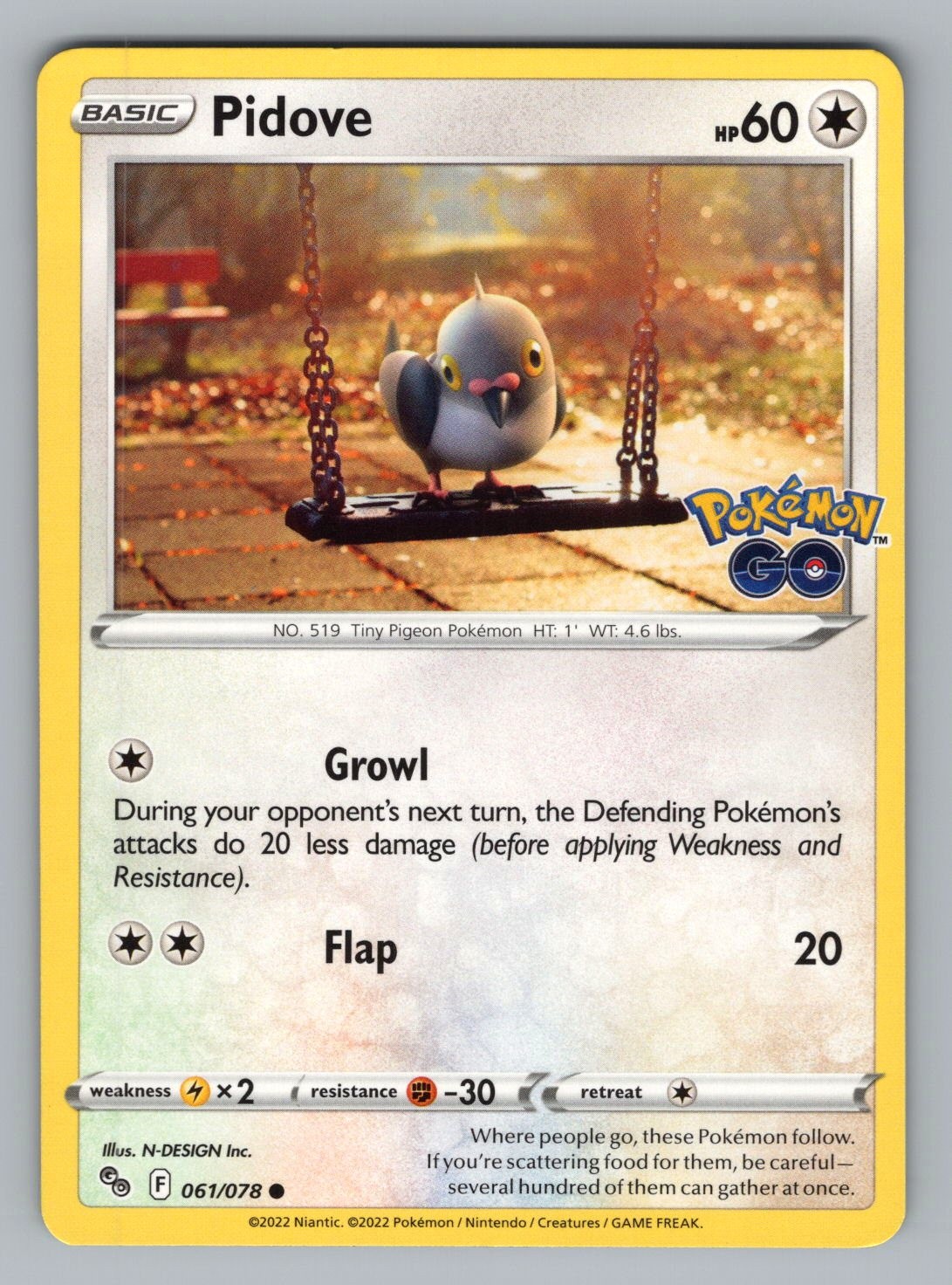 PIDOVE 061 C POKEMON NM PGO N-DESIGN INC.!(
