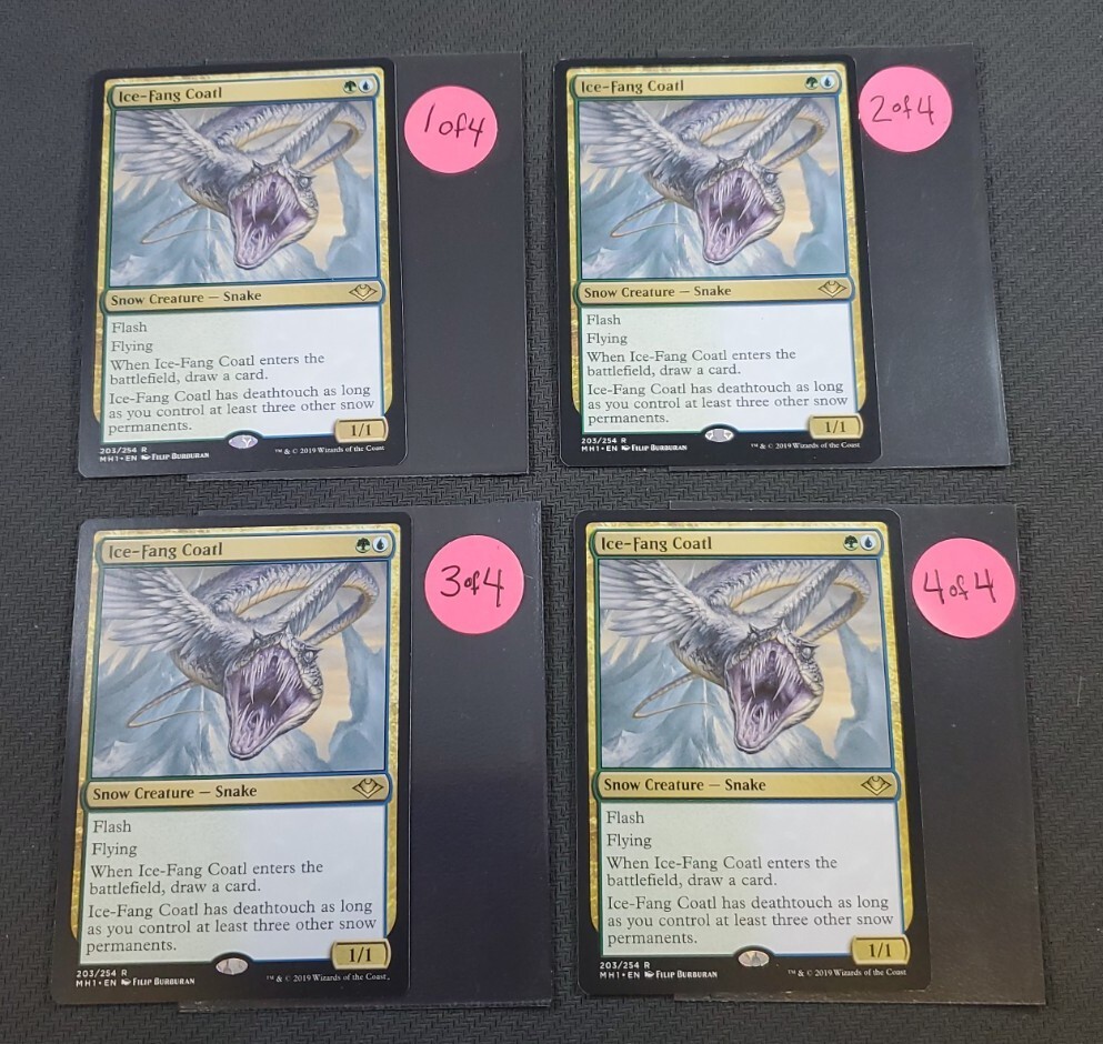 Magic the Gathering TCG: Rare Ice-Fang Coatl 203/254, Regular, Playset 3