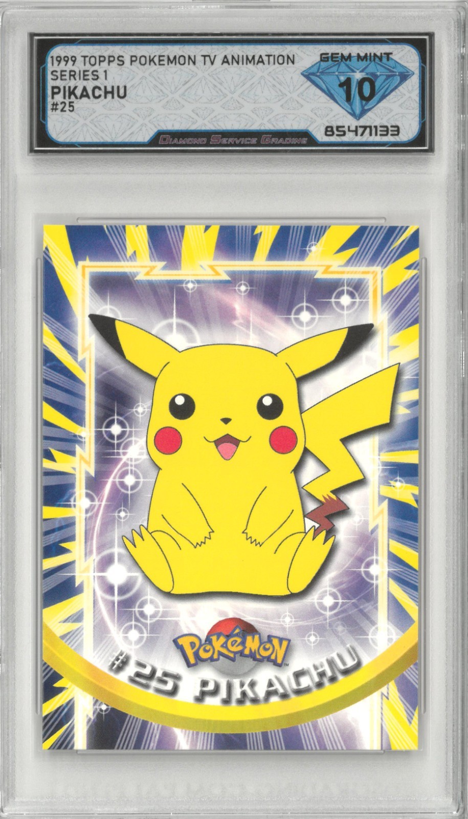 1999 Topps Pokémon T.V. PIKACHU #25 💎 DSG 10 Gem Mint