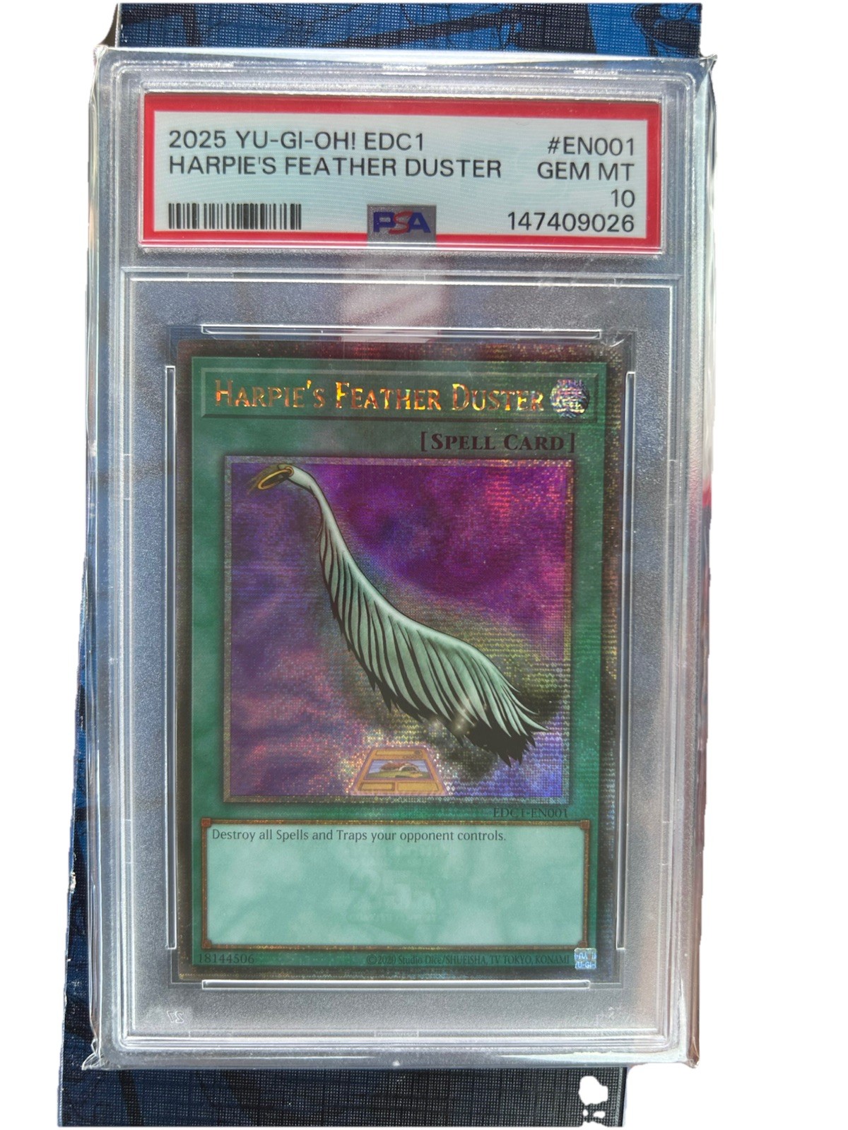Harpie’s Feather Duster EDC1-EN001 Quarter Century PSA 10