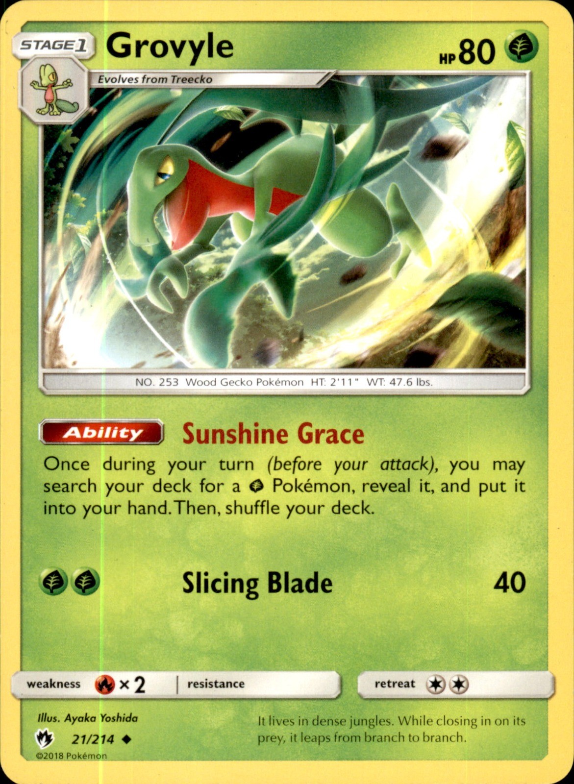 Grovyle 21/214 – Pokemon SM – Lost Thunder – LP